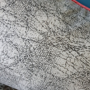 Abstract animal print velvet cushion with Tea Rose velvet piping