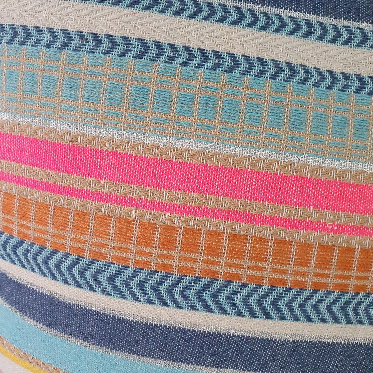 Denim Sherbet Stripe Large Square Cushion