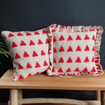 Load image into Gallery viewer, Alice Medium Square Ikat Cushion with Frill
