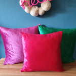 Load image into Gallery viewer, Cerise Pink Square Plush Velvet Scatter Cushion
