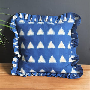 Constance Square Ikat Cushion with Frill