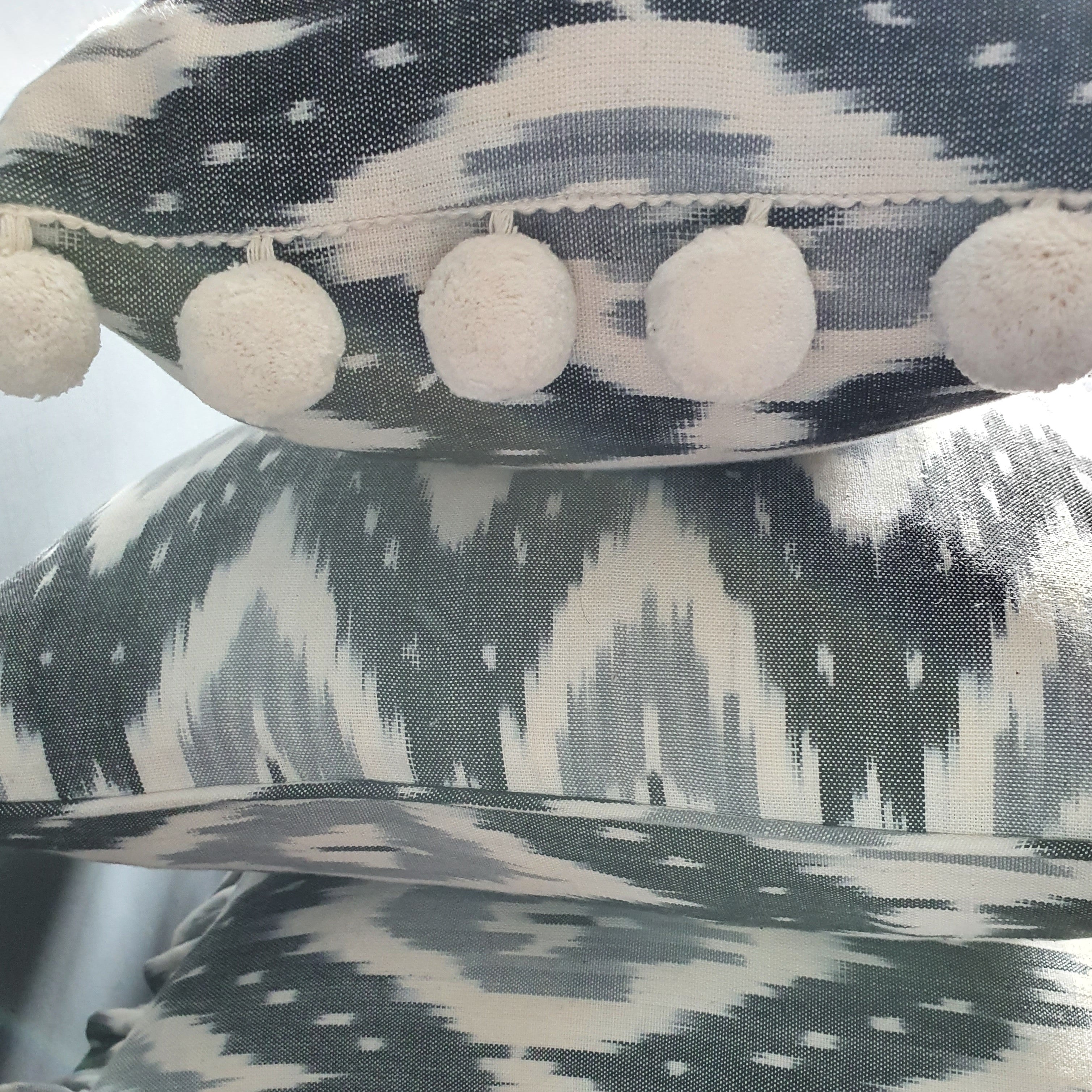 Fyfe Square Ikat Scatter Cushion with Piping.