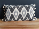 Load image into Gallery viewer, Fyfe rectangular Ikat cushions with Pom Poms
