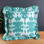 Load image into Gallery viewer, Isla Square Ikat Cushion with Frill
