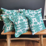 Load image into Gallery viewer, Isla Oversized Square Ikat Cushion with Hot Pink Piping
