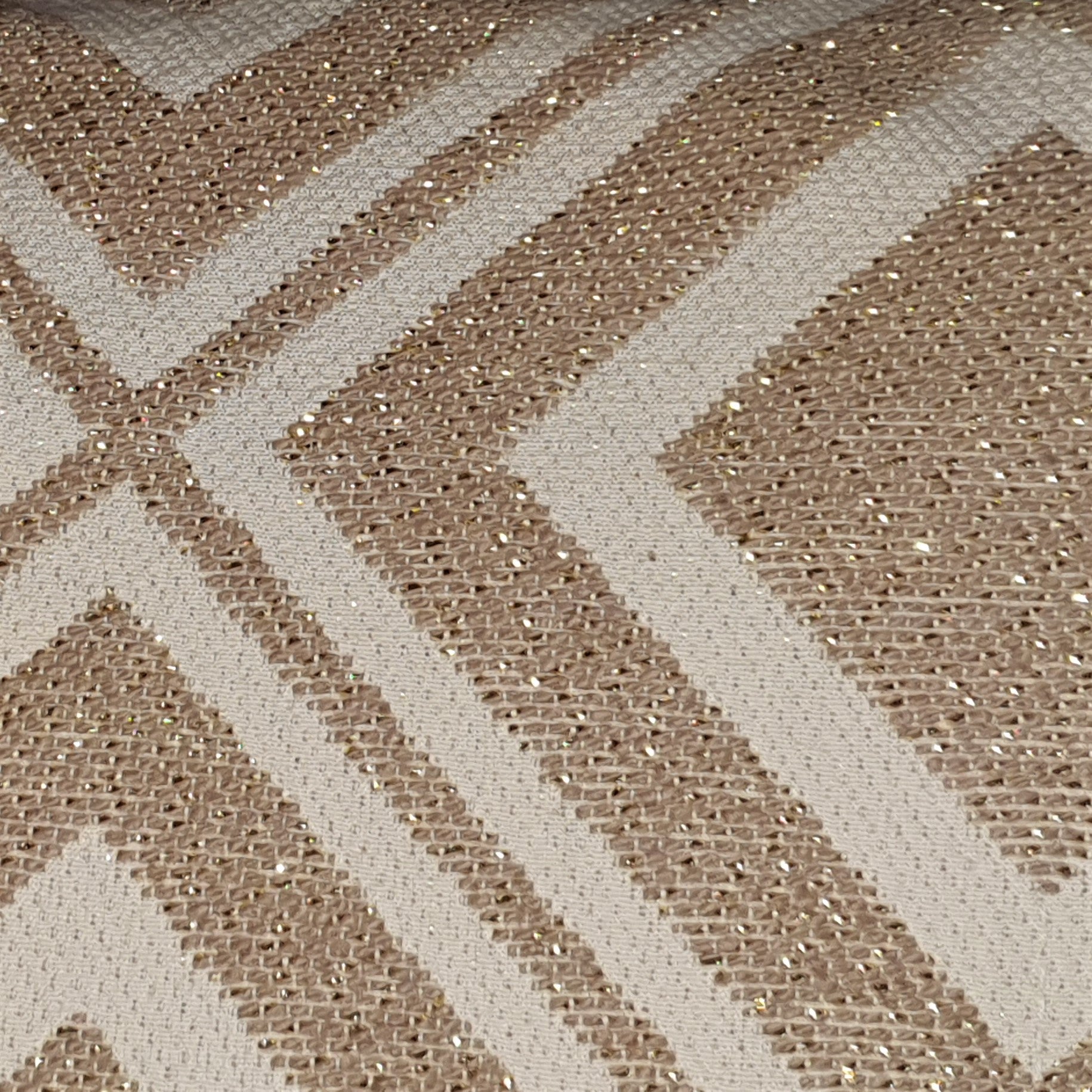 Metallic Topaz Rectangular Diamond Cushion with pom poms