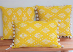 Paloma Large Rectangular Cushion with Pom Poms