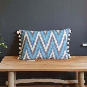Spike Large Rectangular Cushion with Pom Poms