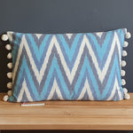 Load image into Gallery viewer, Spike Large Rectangular Cushion with Pom Poms
