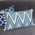 Load image into Gallery viewer, Spike Large Rectangular Cushion with Pom Poms

