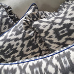 Load image into Gallery viewer, Staffa Large Rectangle Cushion with electric blue piping
