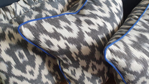 Staffa Large Rectangle Cushion with electric blue piping