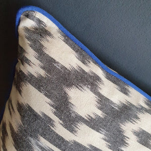 Staffa Large Rectangle Cushion with electric blue piping